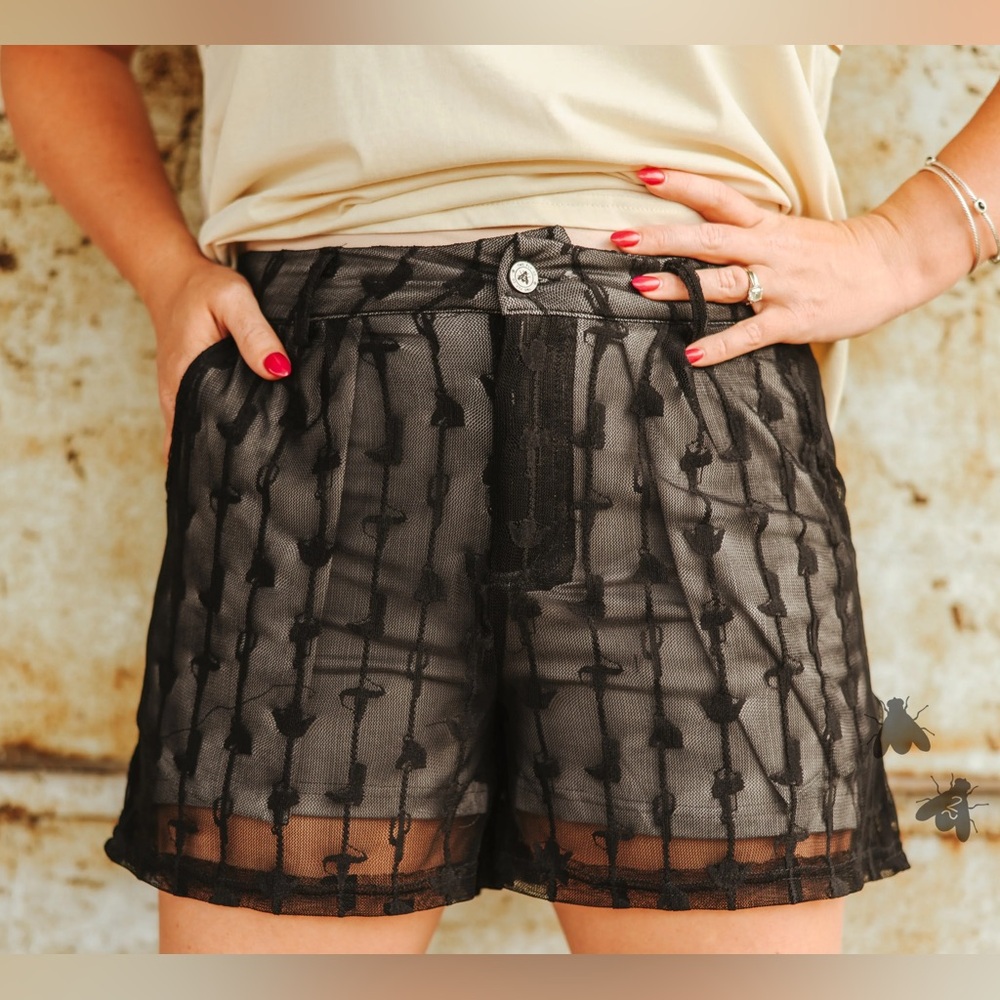 Saddle Bums Lace Shorts - Black